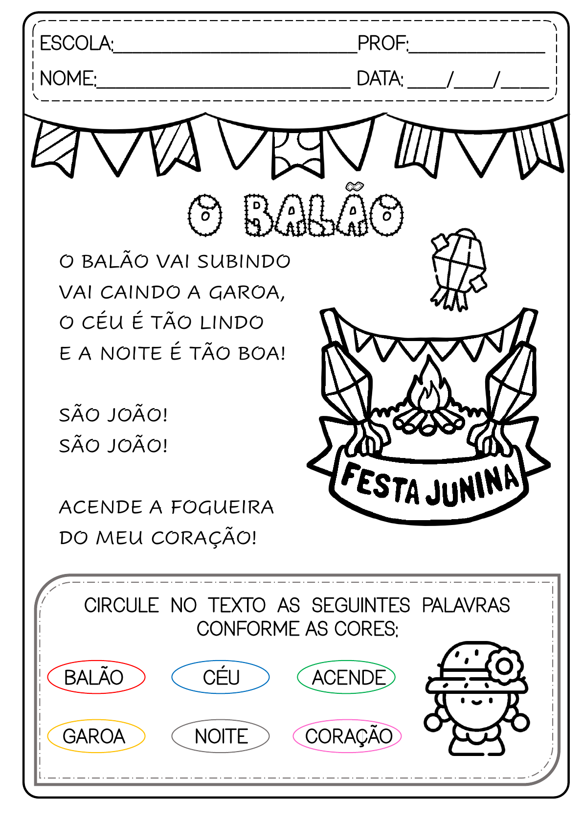 JOGO DOS 7 ERROS, FESTA JUNINA