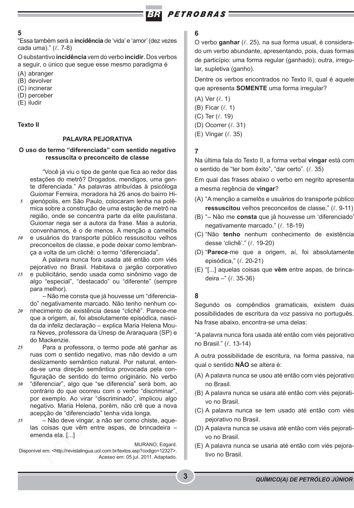 Unesp 2011/2 – segunda fase: Questão 35