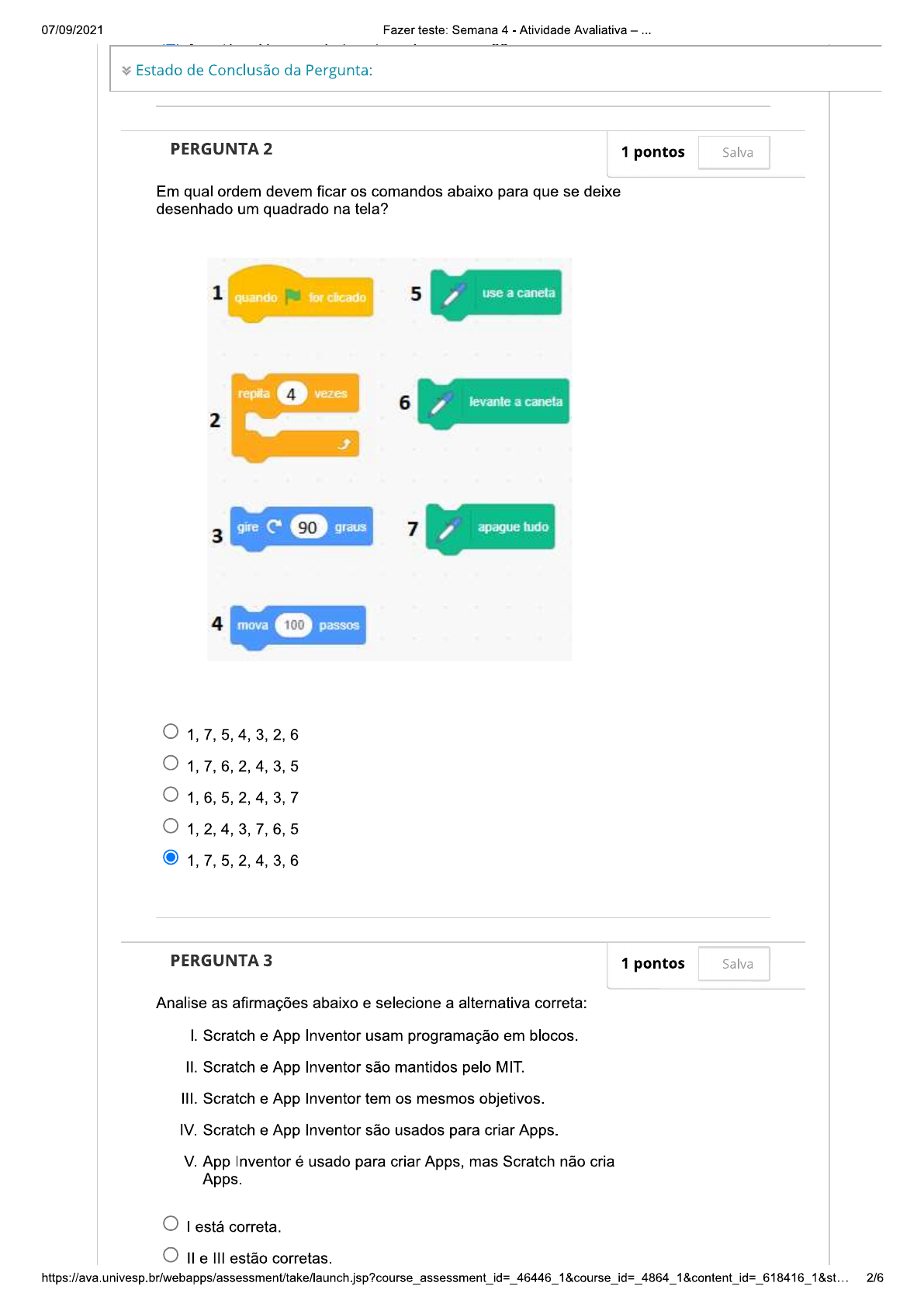 Atividade Avaliativa Semana 4 - Pensamento Computacional - Computacional