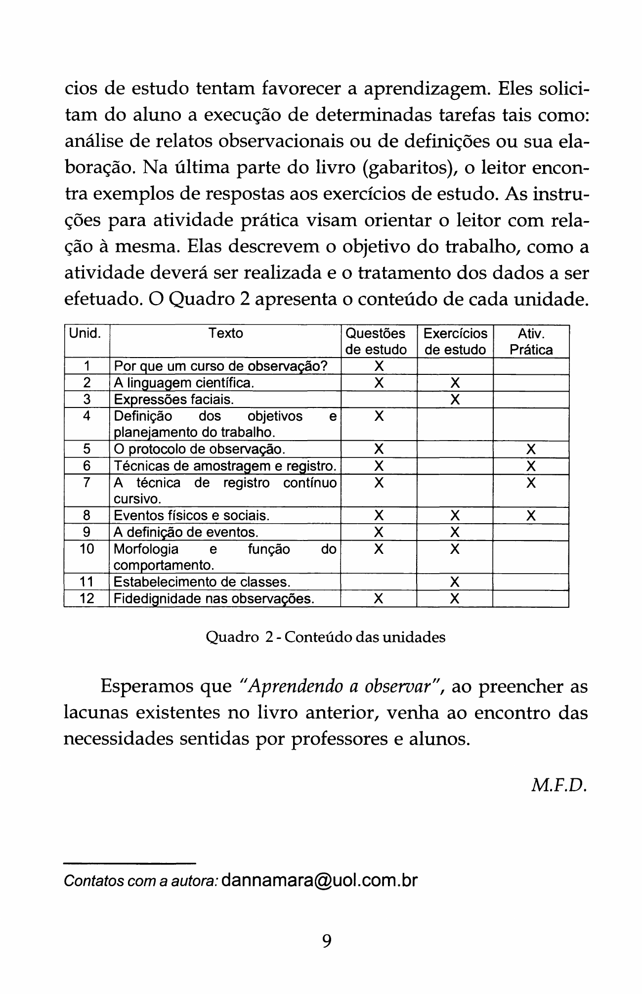 Danna, M. F. & Matos, M. A. (2011). Aprendendo a observar (Cap.1) - Análise  do Comportamento Humano