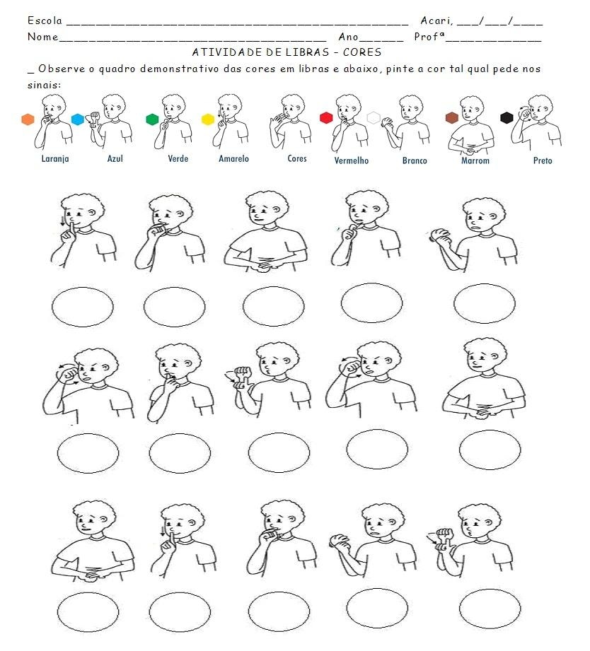 Atividade Libras Atividades Em Libras Libra Cores Em 0840