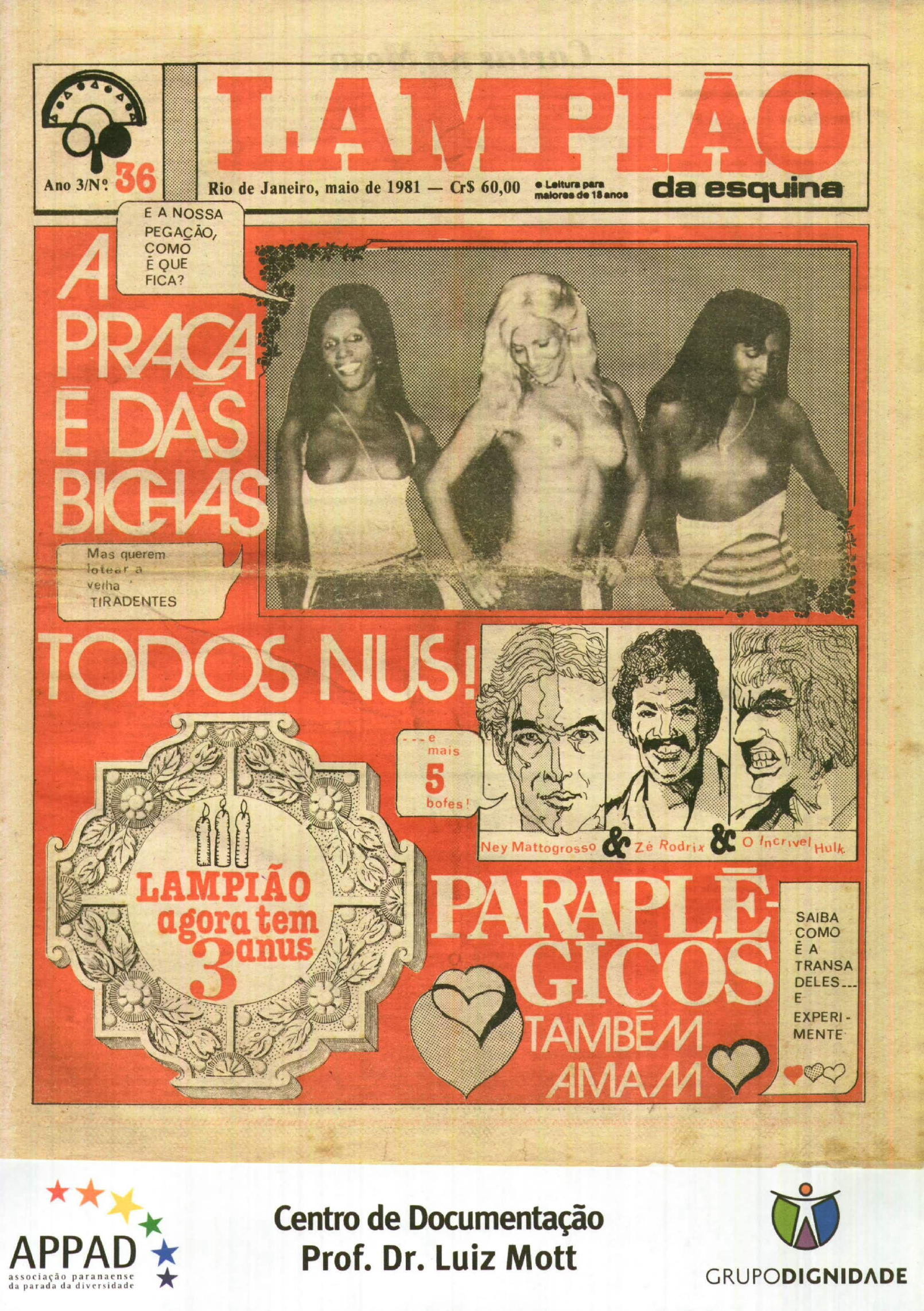 39-LAMPIAO-DA-ESQUINA-EDICAO-36-MAIO-1981 - Diversidade Cultural, Gênero e  Sexualidade