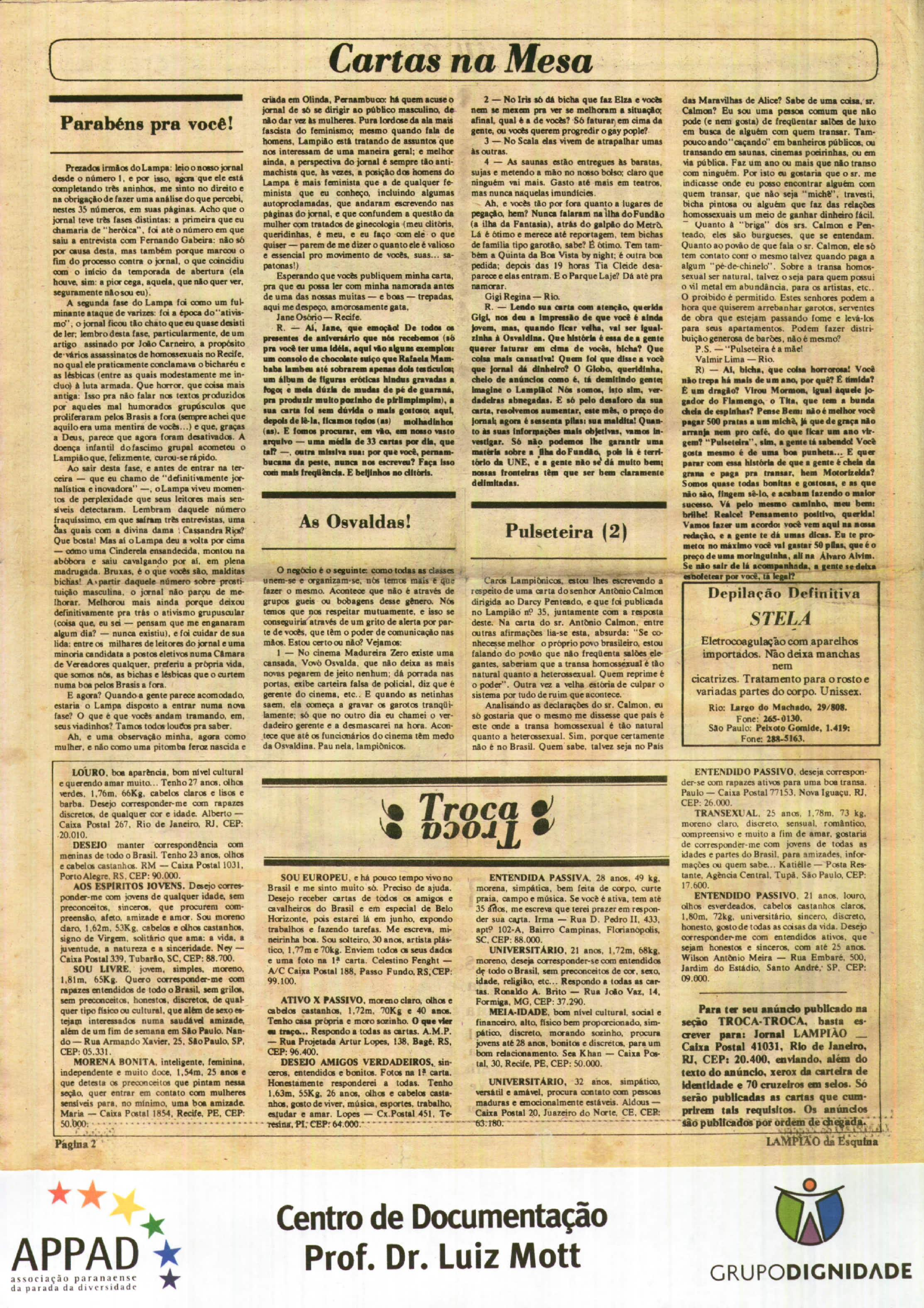 39-LAMPIAO-DA-ESQUINA-EDICAO-36-MAIO-1981 - Diversidade Cultural, Gênero e  Sexualidade