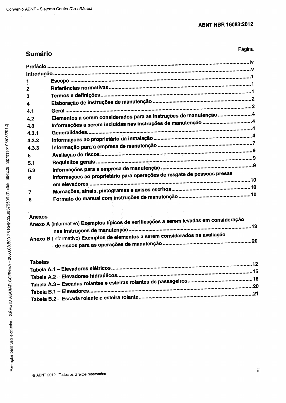NBR NM 16083 - Manutenção de elevadores, escadas rolantes e esteira ...