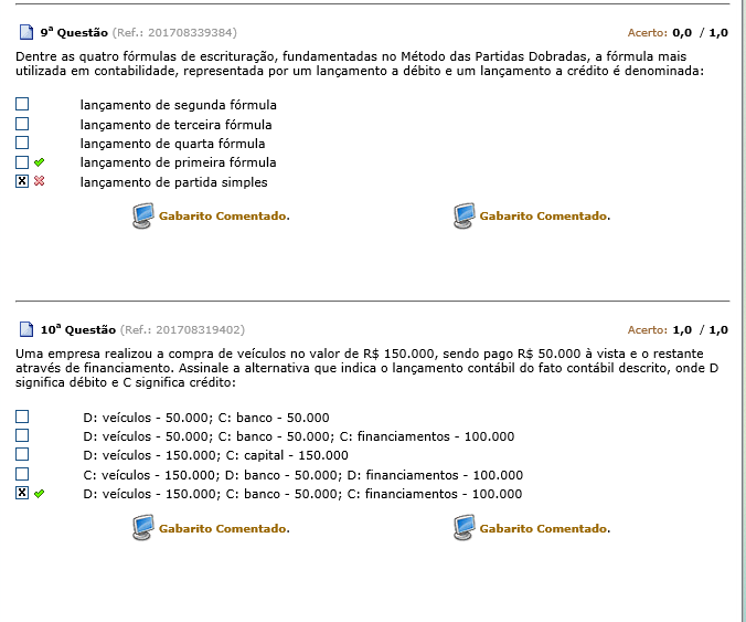 Método das partidas dobradas débito e crédito