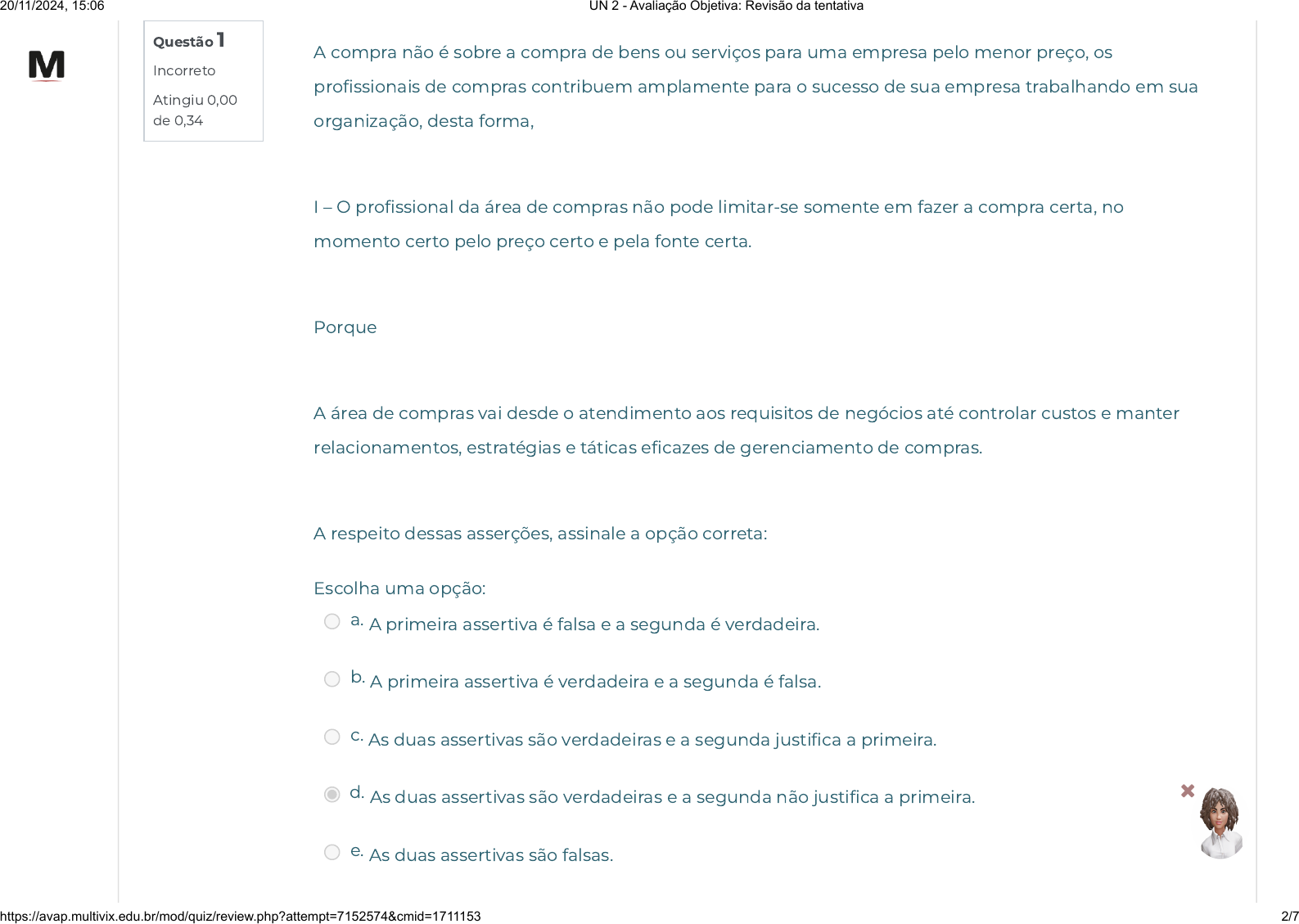 Grátis: UN 2 - Avaliação Objetiva Administração de Recursos
