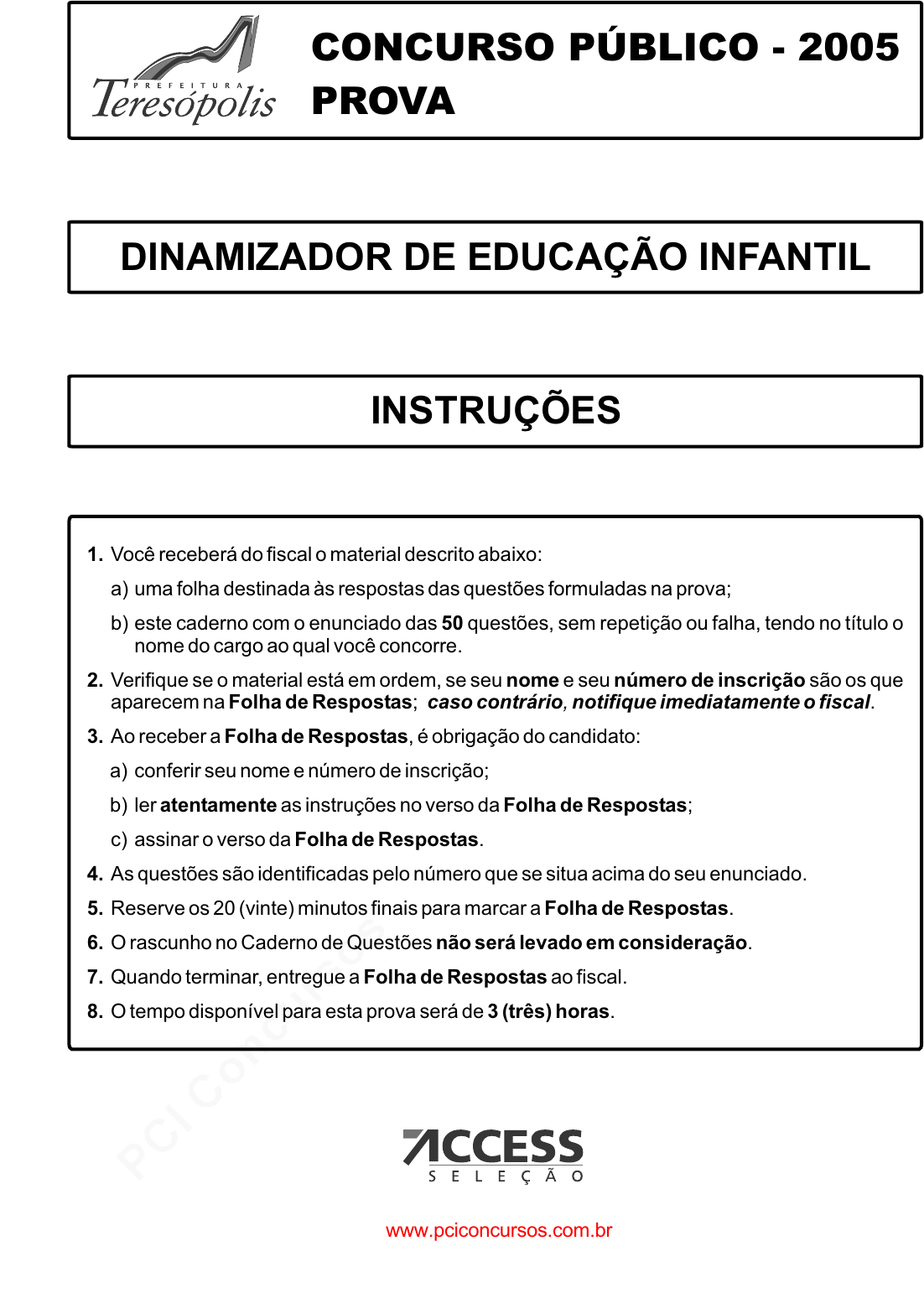 Concurso GM Cariacica - Questões Instituto ACCESS 