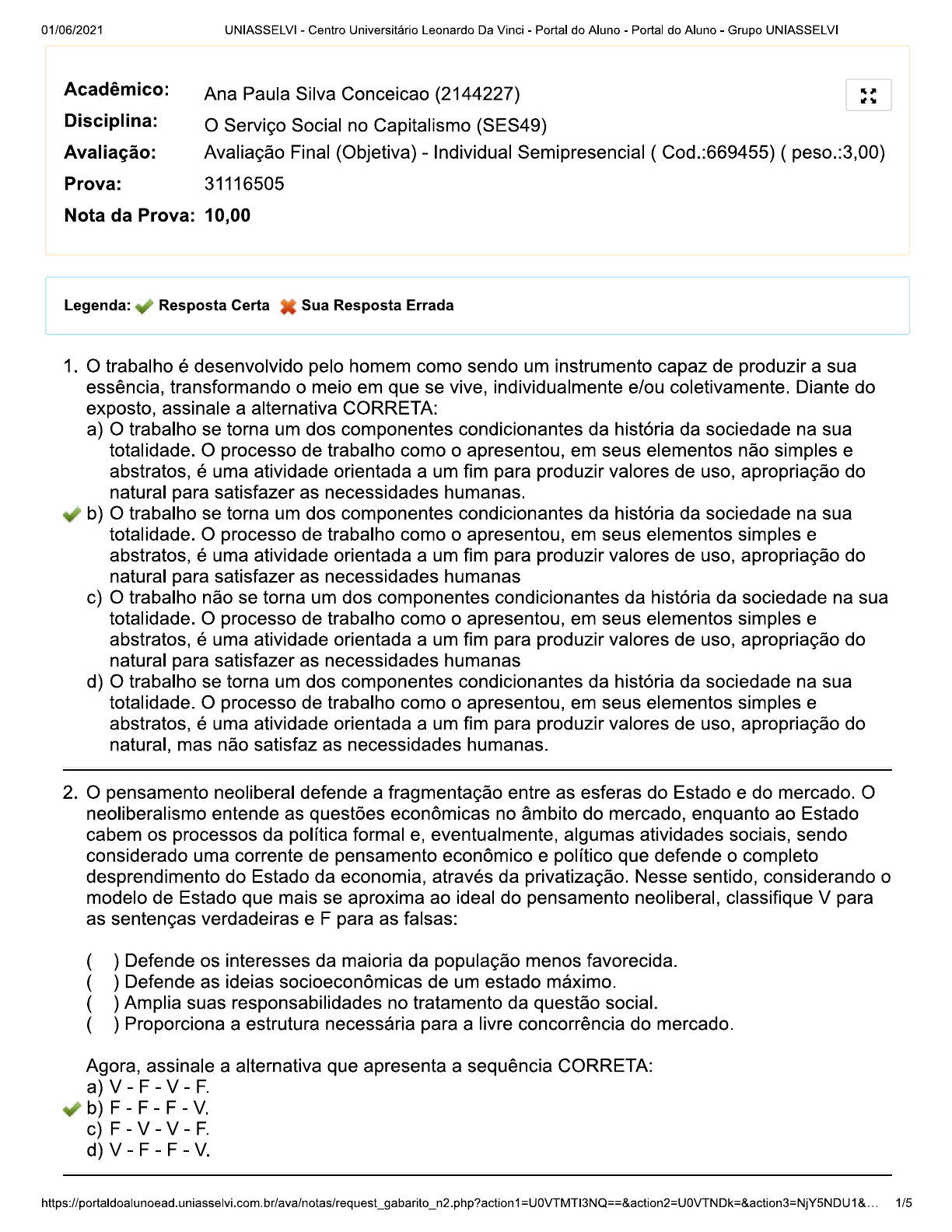 AVALIAÇÃO FINAL O Serviço Social no Capitalismo - O Serviço Social