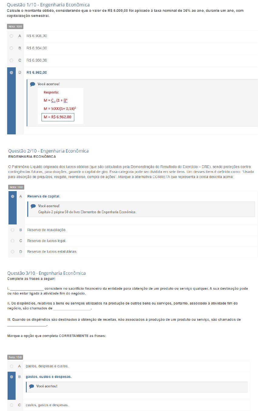 Resumo Apols - Engenharia Econômica E Avaliações