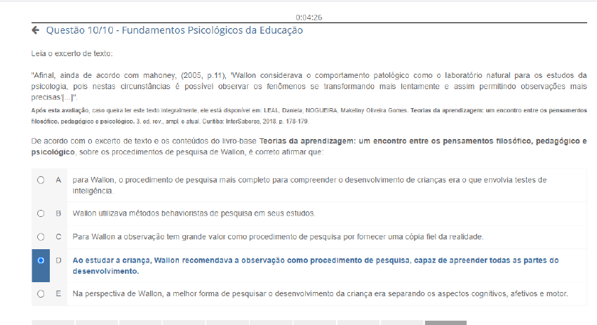 Psicológicos - Fundamentos Psicológicos Da Educação