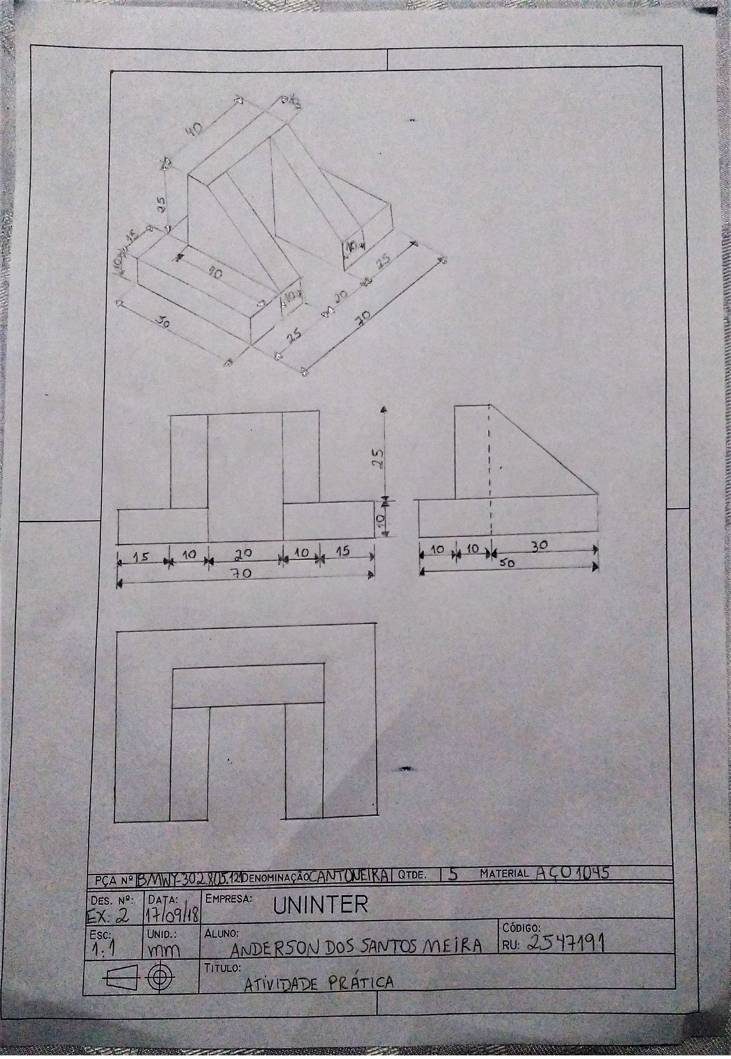 Atividade Prática Desenho Técnico 5 Desenho Técnico I 9558