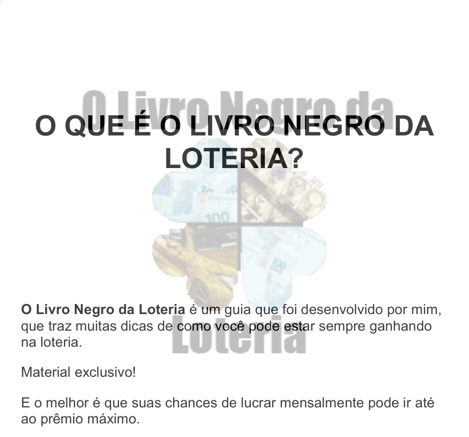 O Livro Negro Da Loteria